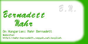 bernadett mahr business card